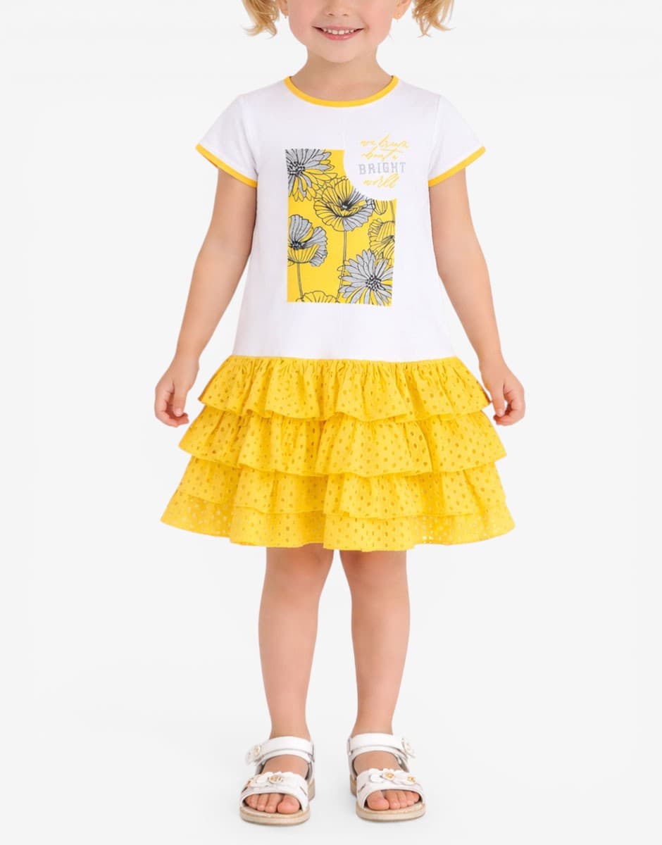 CHICCO Girls Dress White/Yellow