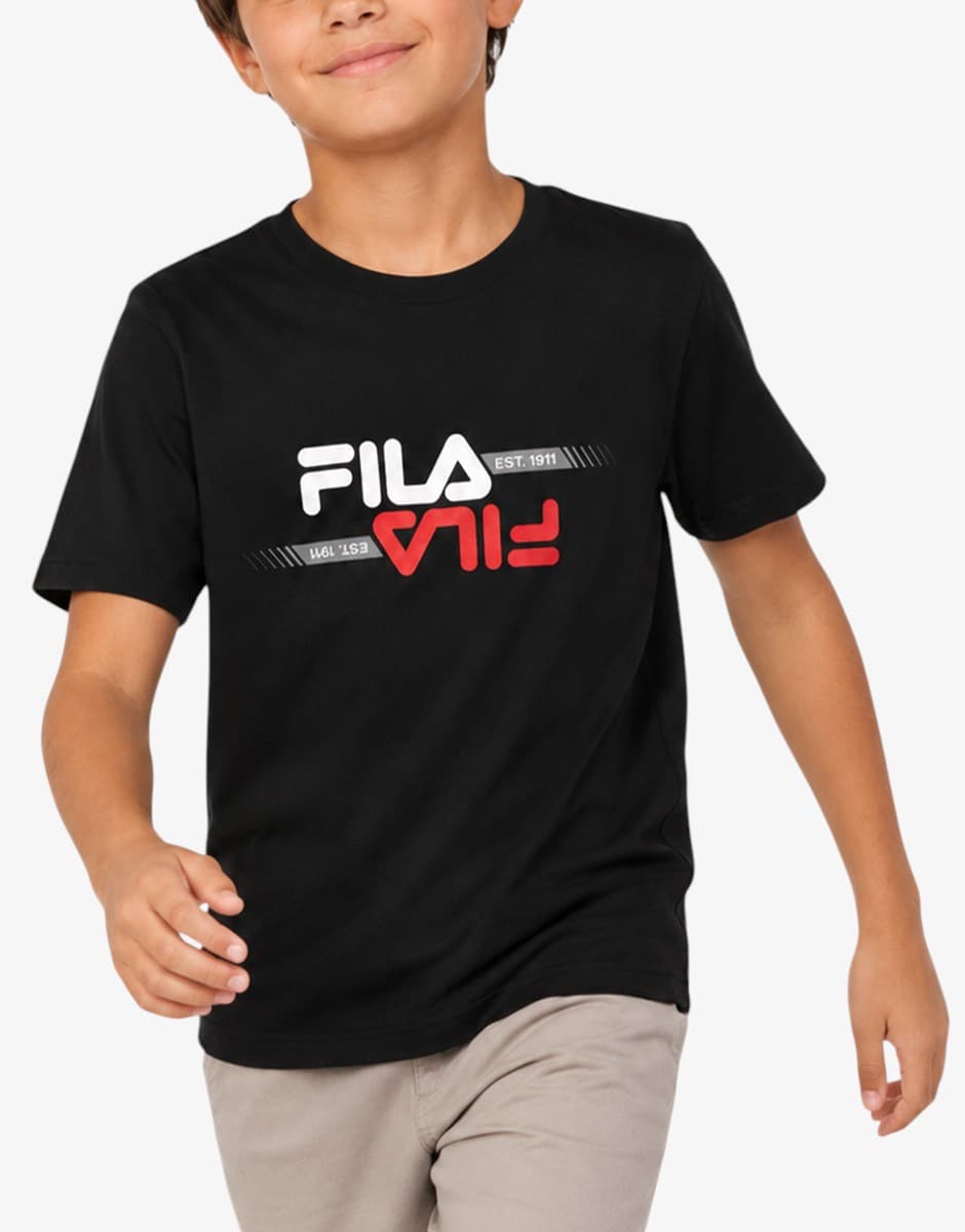 FILA Morimondo Regular Graphic Tee Black — view 3