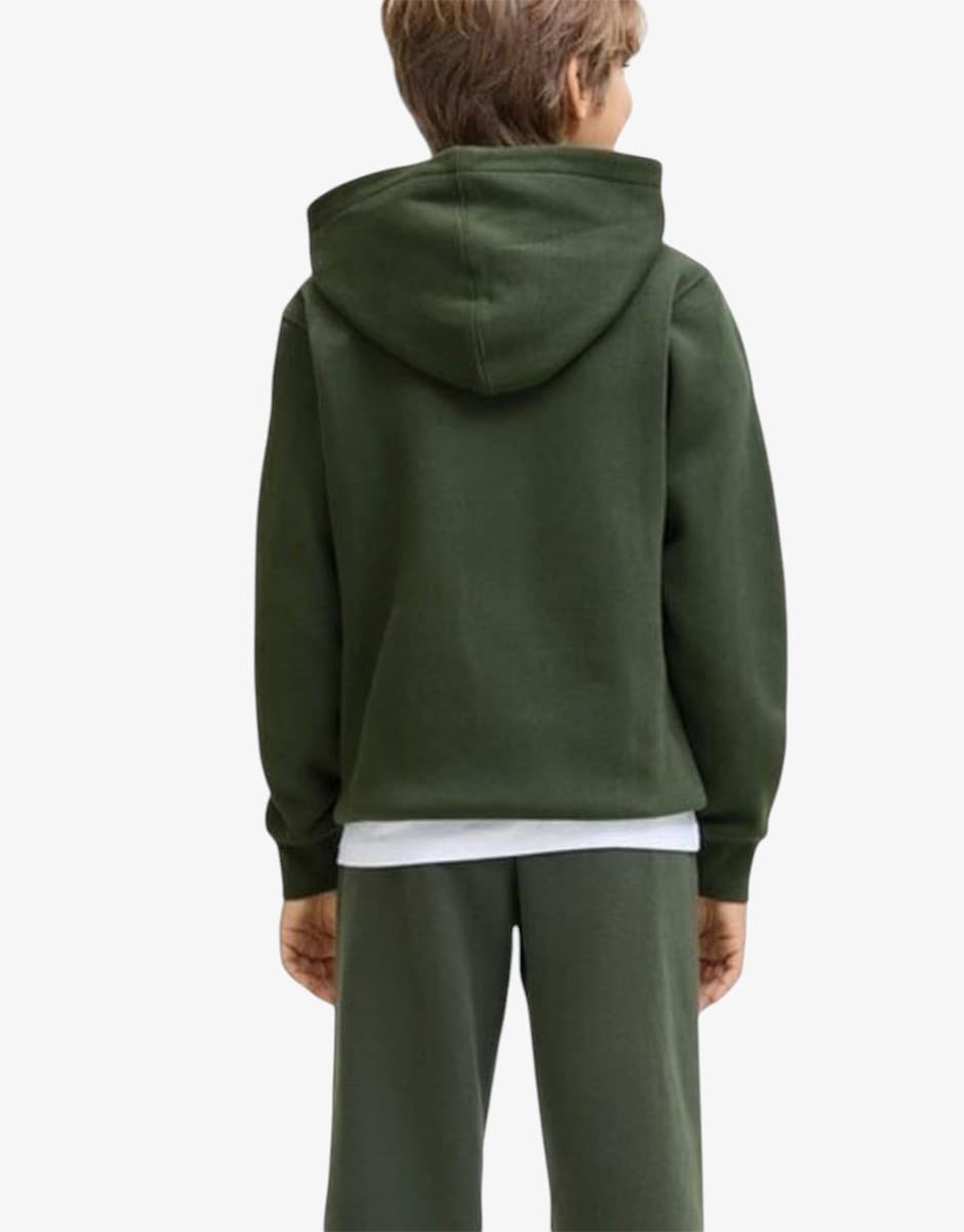 JACK&JONES Jjestar JJ Sweat Hood Noos JNR Green — view 3
