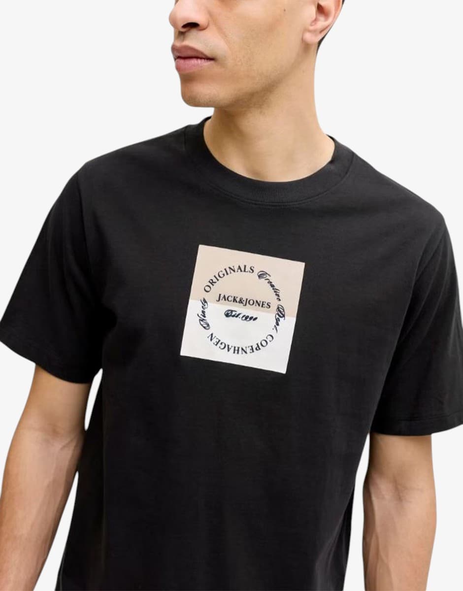JACK&JONES Jorcatskills Square Branding Tee SSCN LN Black — view 3