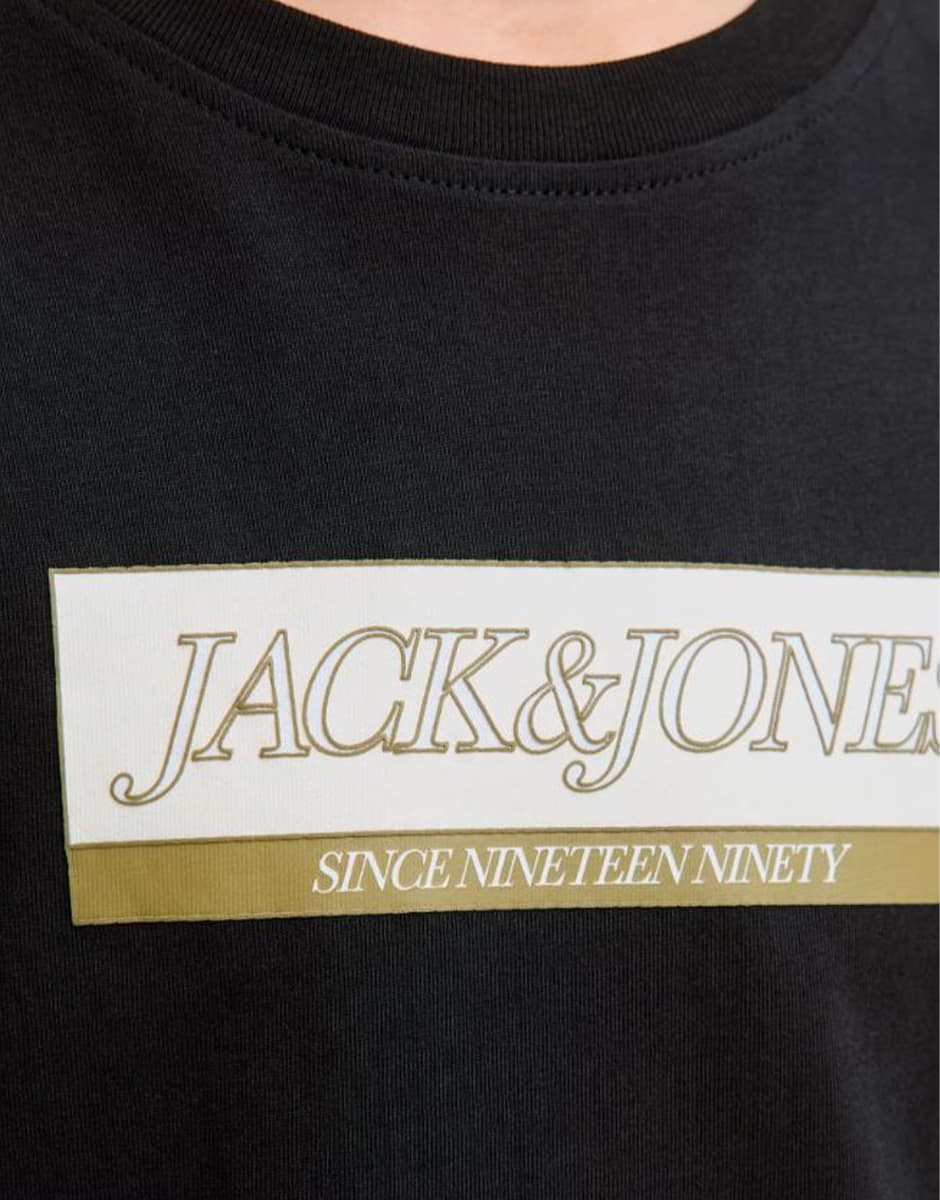 JACK&JONES Jorinwood Block Brend Tee Ss Cn Noos Jnr Black — view 4