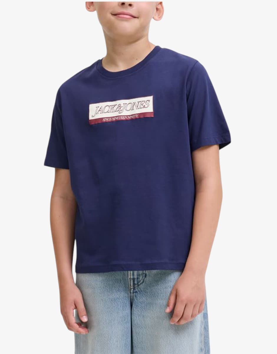 JACK&JONES Jorinwood Block Brend Tee Ss Cn Noos Jnr Ocean Cavern — view 3
