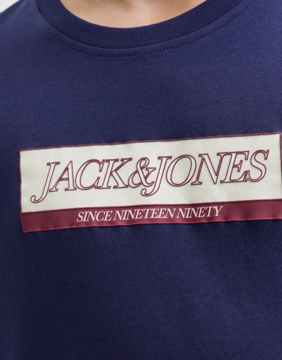 JACK&JONES Jorinwood Block Brend Tee Ss Cn Noos Jnr Ocean Cavern — view 4