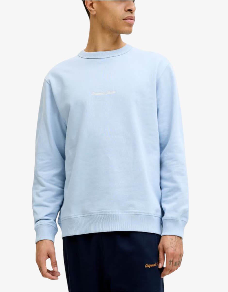 JACK&JONES Jornorrebro Emb Sweat Crew Noos Cashmire Blue