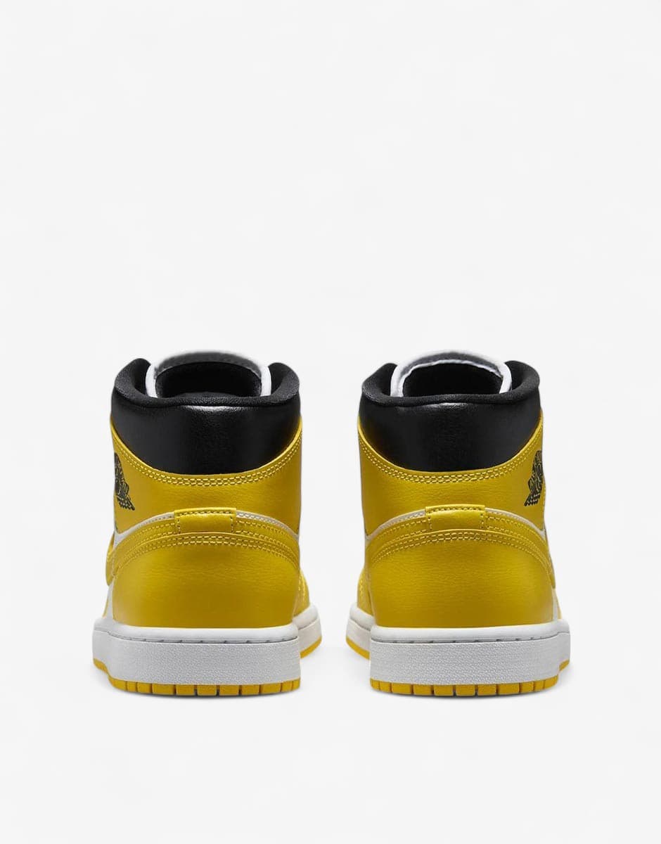 NIKE Jordan 1 Mid Shoes White/Yellow — view 4