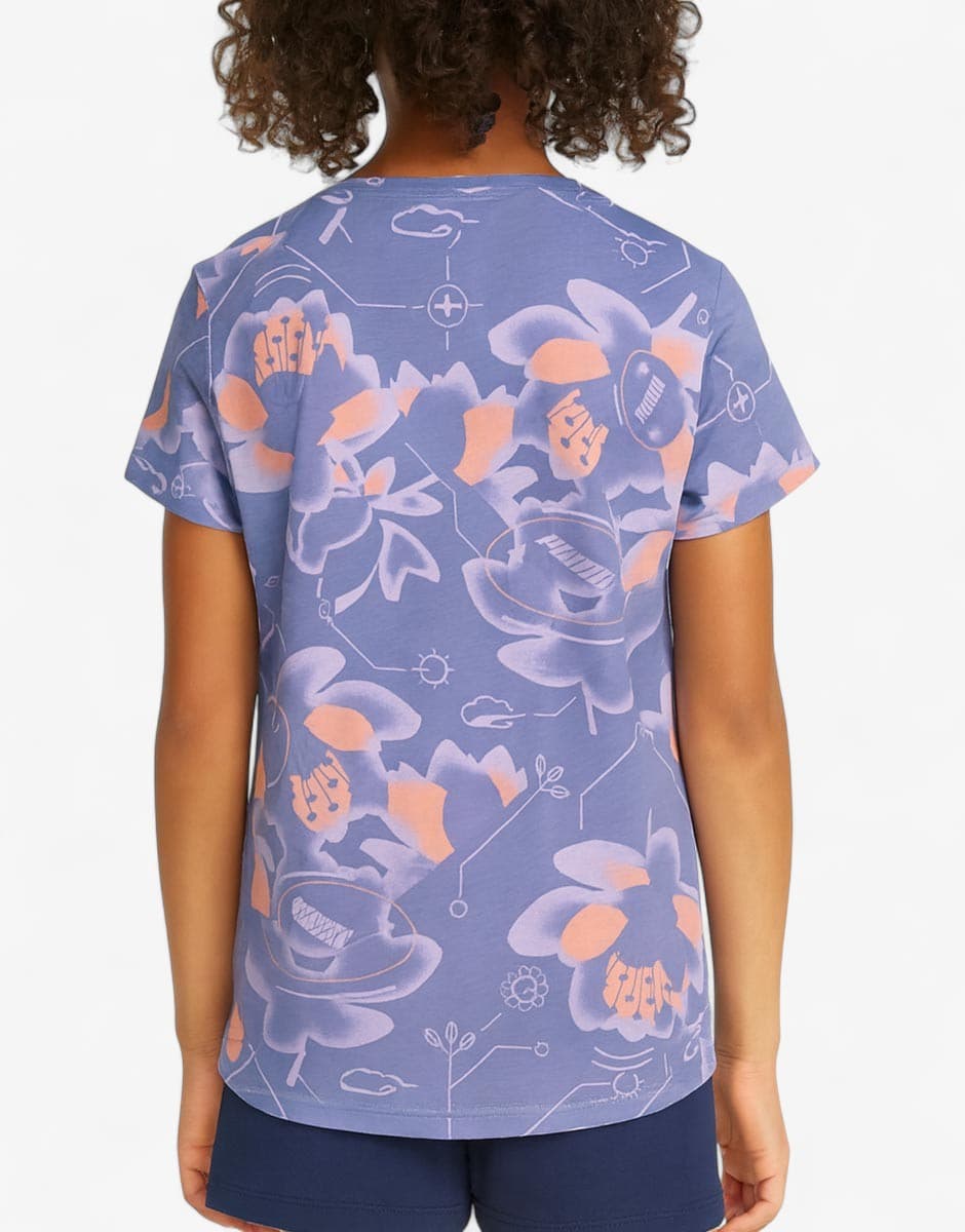 PUMA Alpha All Over Print Tee Hazy Blue — снимка 2