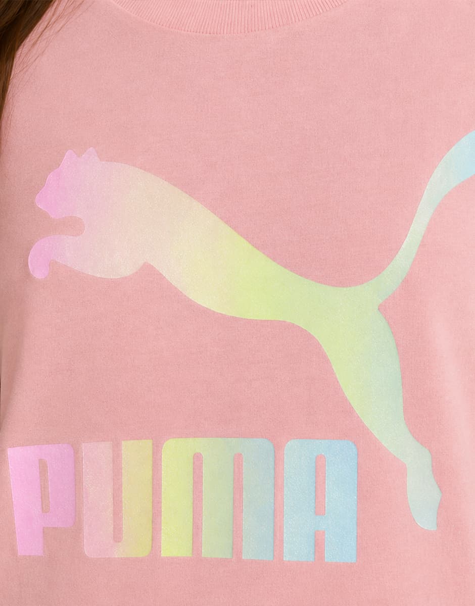 PUMA Clasics Shiny Color Logo Tee Pink — снимка 4