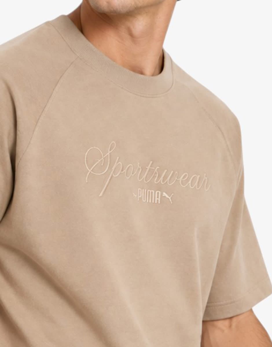 PUMA Classics Oversized Tee Beige — снимка 3
