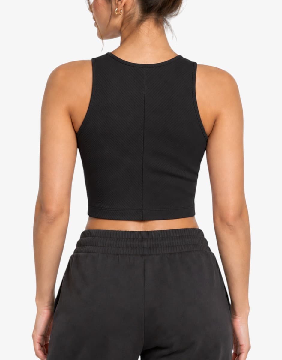 PUMA Classics Ribbed Crop Top Black — снимка 2