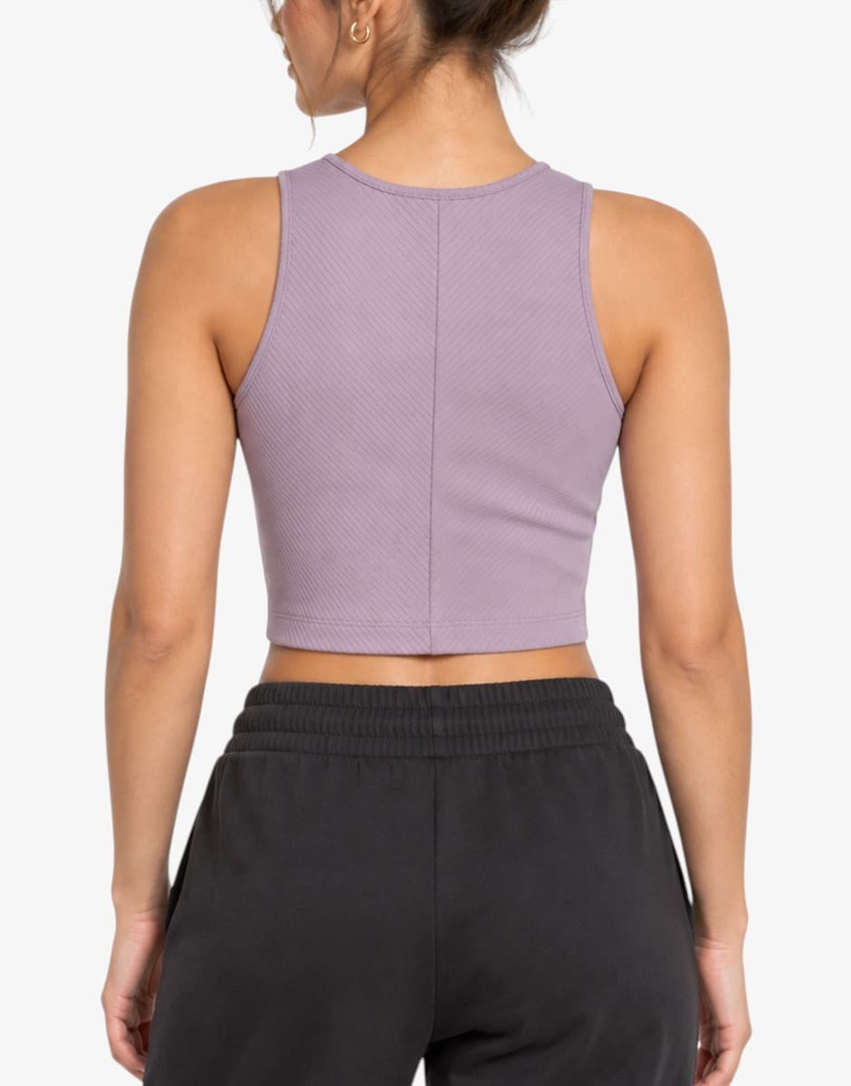 PUMA Classics Ribbed Crop Top Violet — снимка 2
