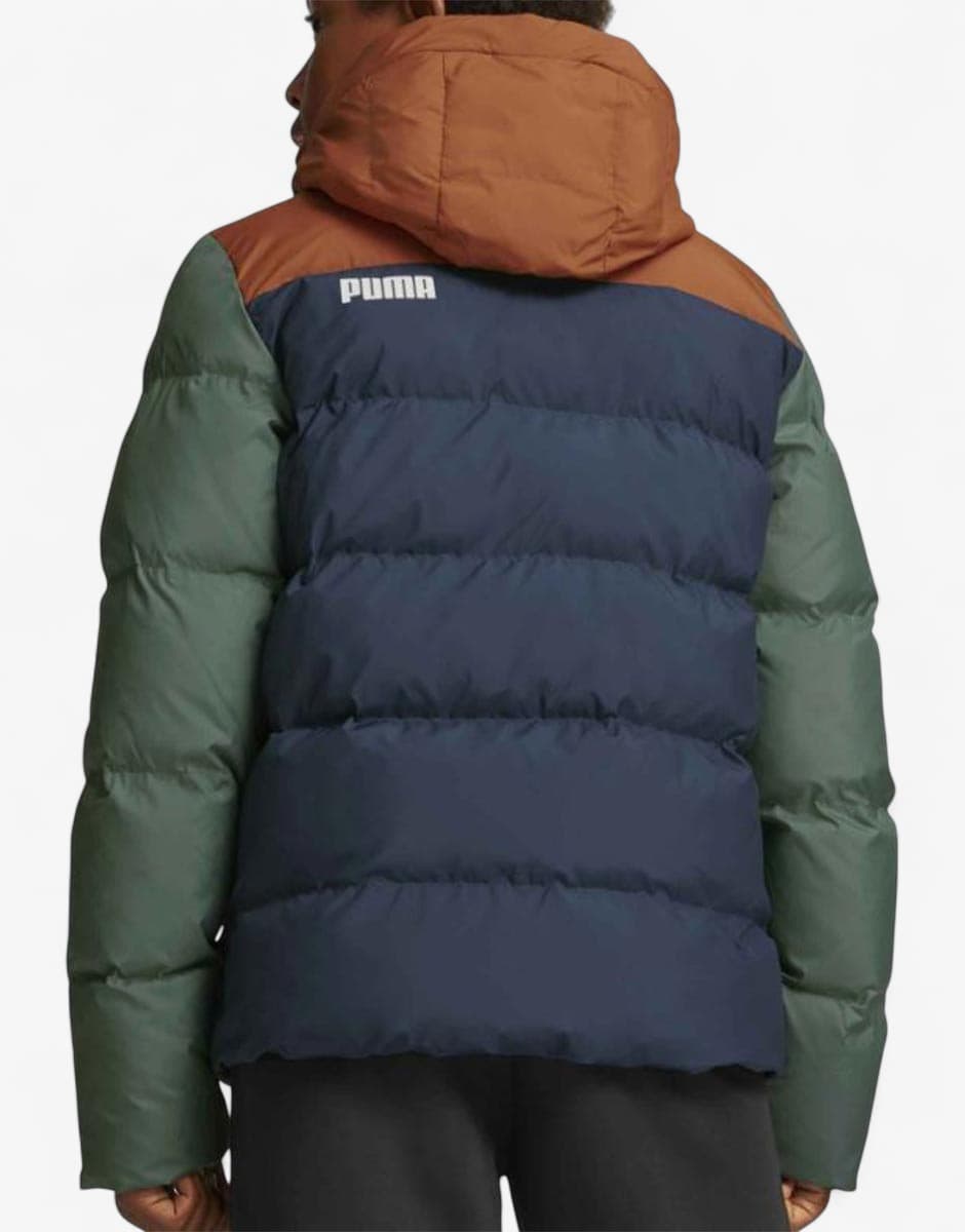 PUMA Colorblock Hooded Jacket Blue/Green — view 2