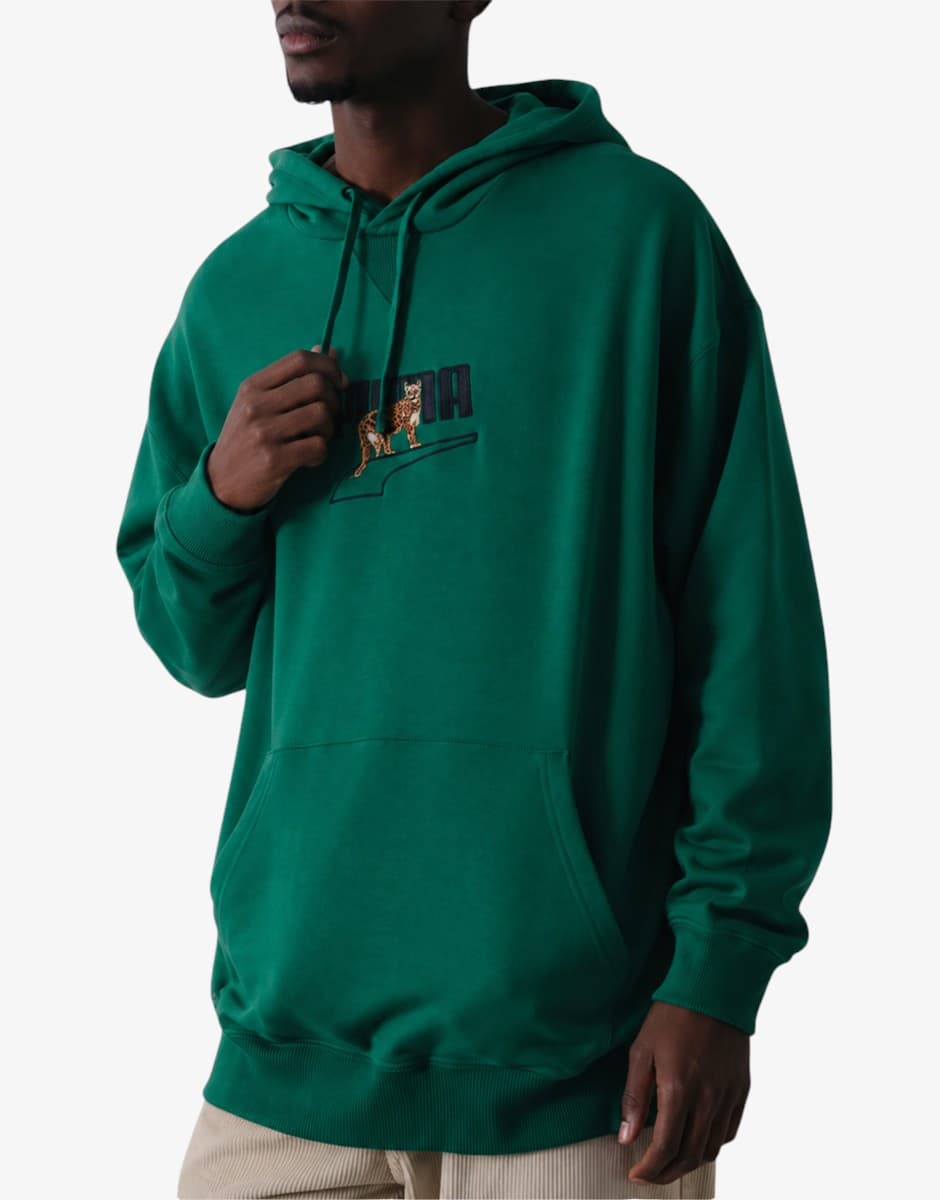 PUMA Downtown Graphic Hoodie Training Green — view 3