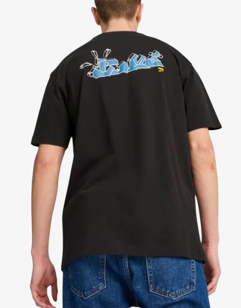 PUMA Downtown Graphic Tee Black/Multicolor — снимка 2