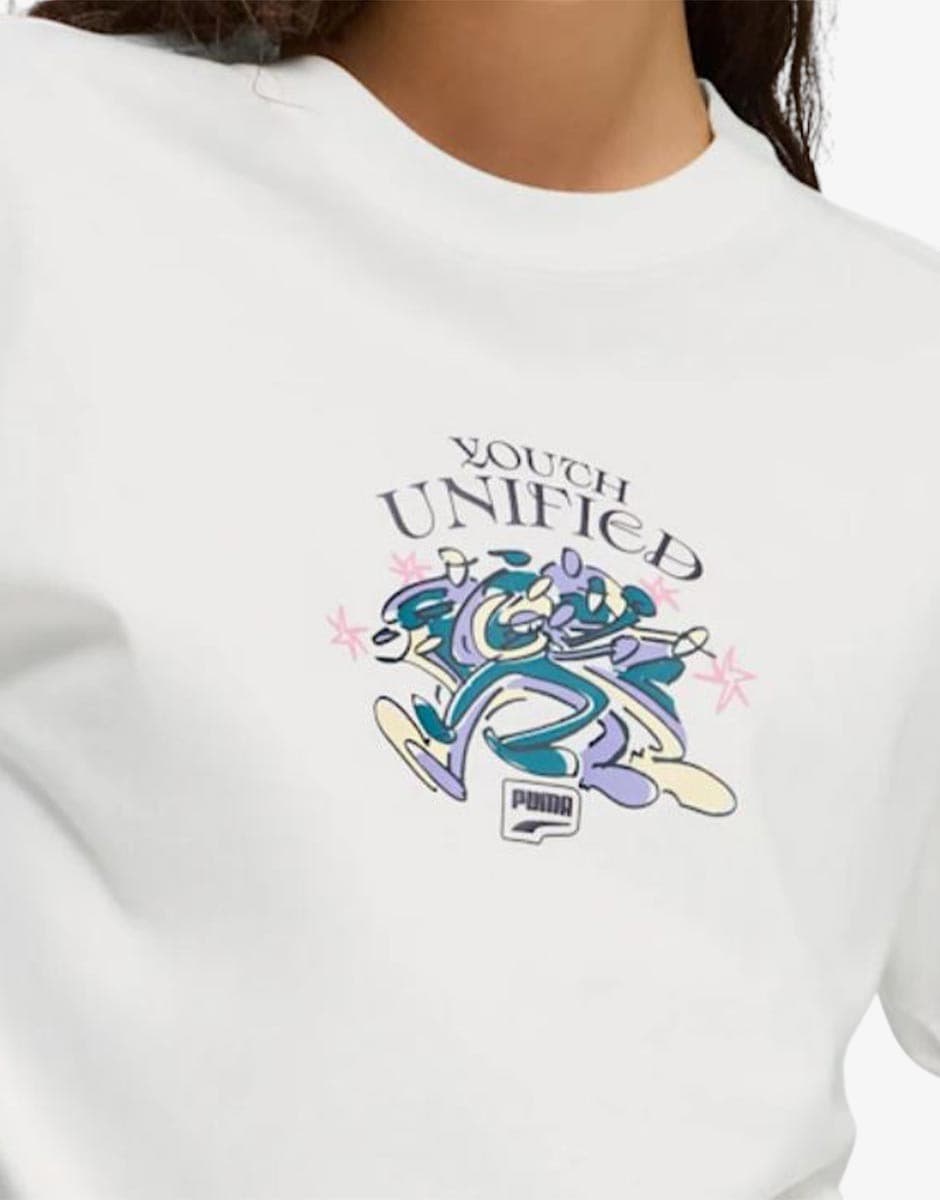 PUMA Downtown Relaxed Graphic Tee White — снимка 3
