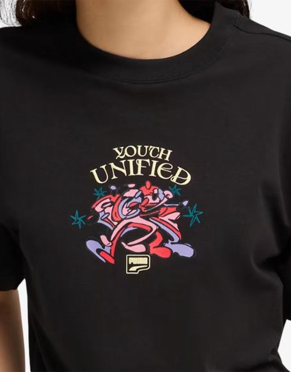 PUMA Downtown Relaxed Graphic W Tee Black — снимка 3