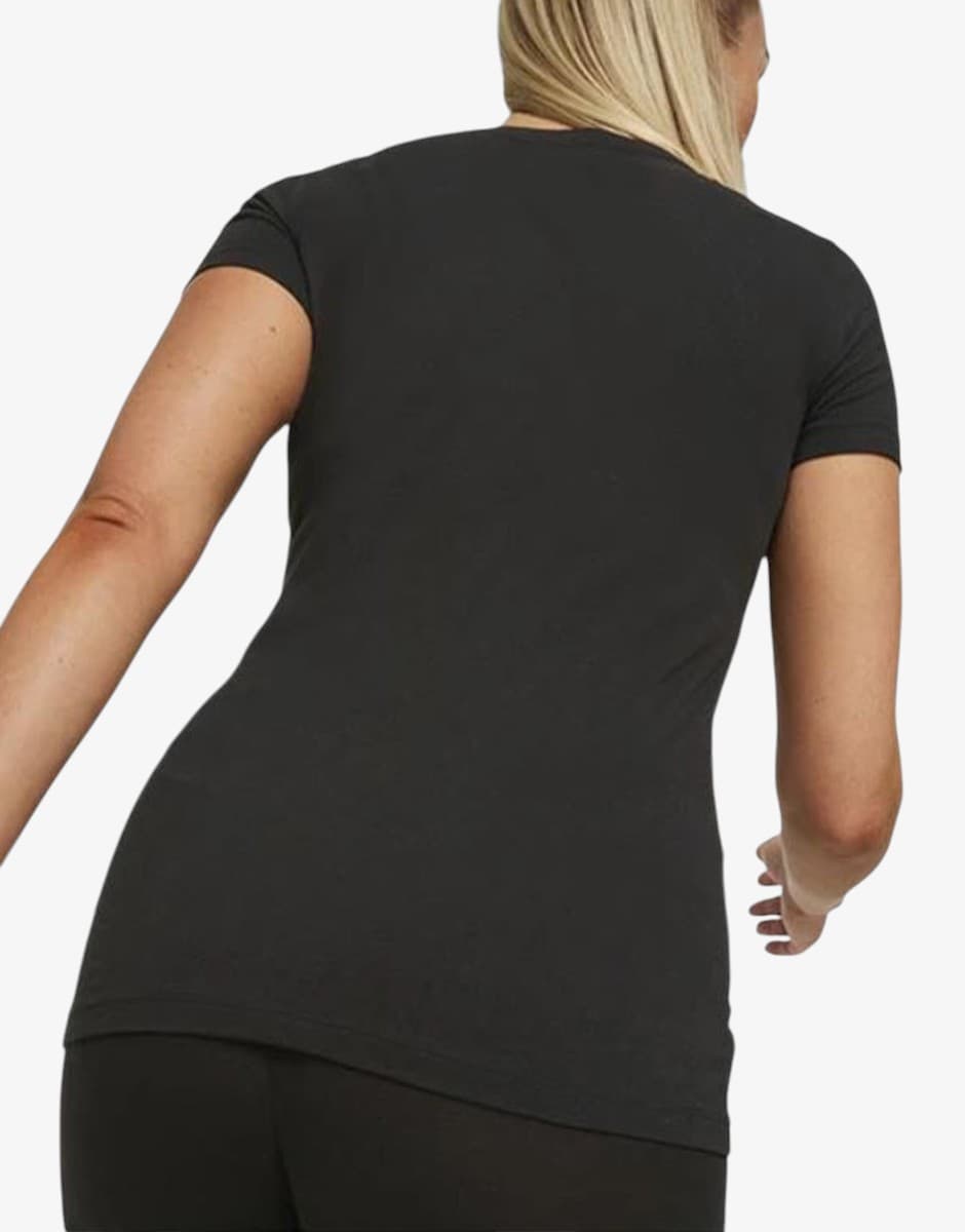 PUMA Ess Slim Logo Tee Black/White — снимка 2