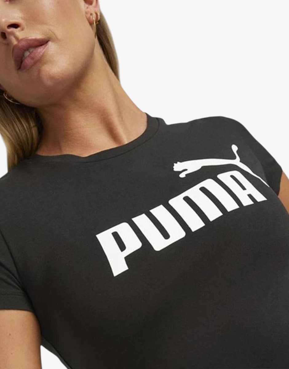 PUMA Ess Slim Logo Tee Black/White — снимка 3