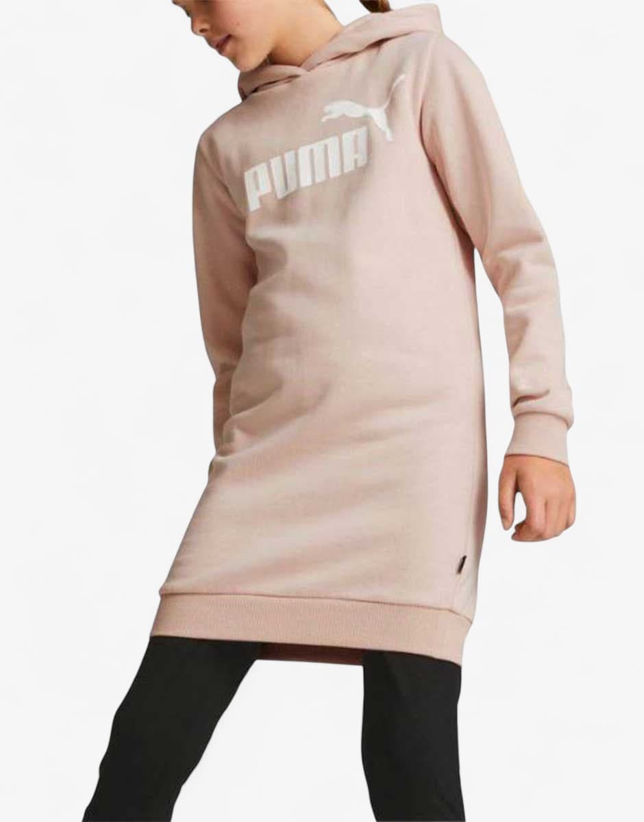 PUMA Essentials Logo Hooded Dress Pink