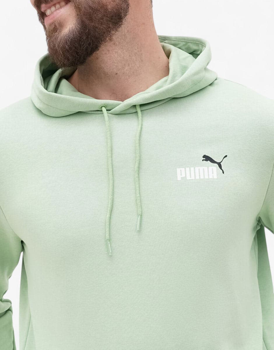 PUMA Essentials+ 2 Color Logo Hoodie Green — view 3