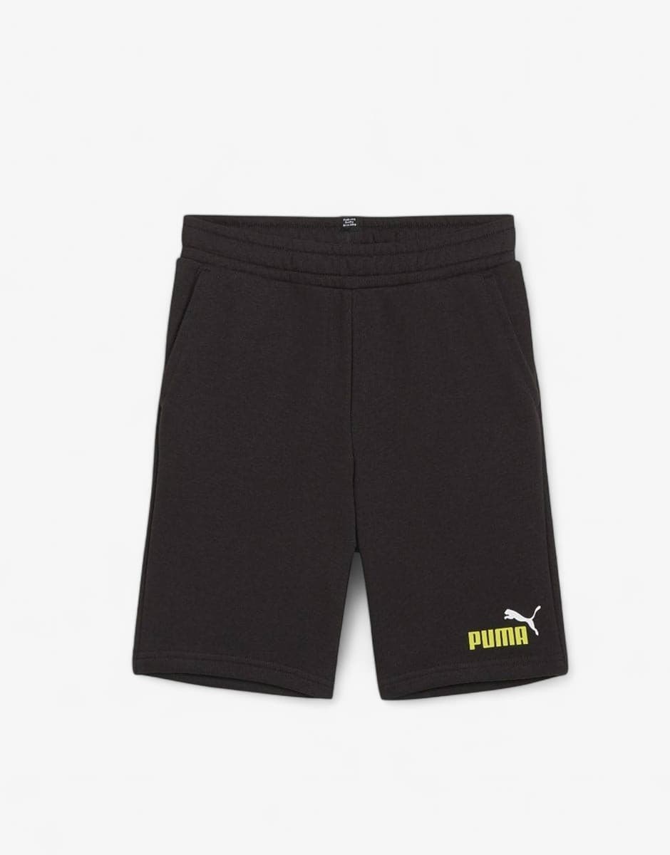 PUMA Essentials+ 2 Color Logo Shorts Black/Yellow — view 3