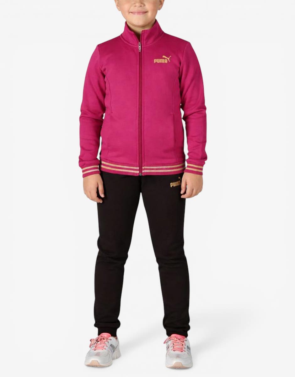 PUMA Essentials+ Glitter Full-Zip Tracksuit Violet/Black