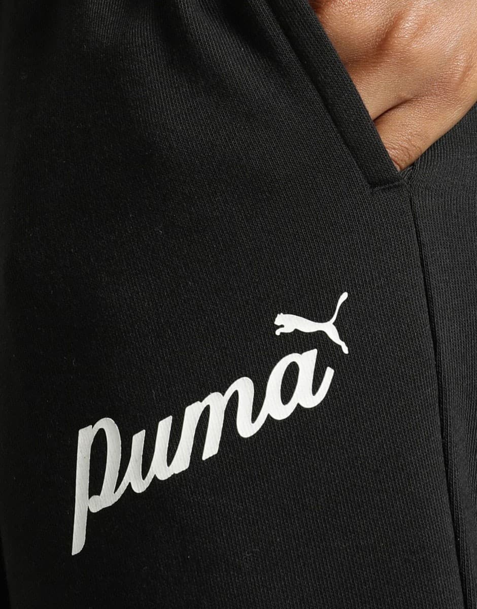 PUMA Essentials+ Script Track Pants Black — view 4