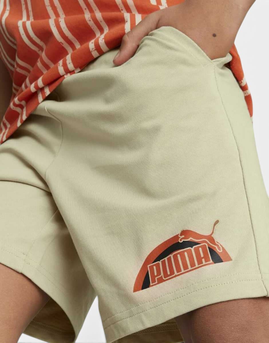 PUMA Essentials+ Street Art Graphic Shorts Beige — снимка 4