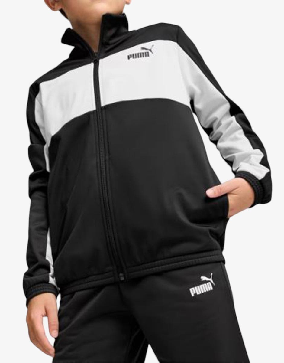 PUMA Poly Colorblock Tracksuit Black/White — снимка 3