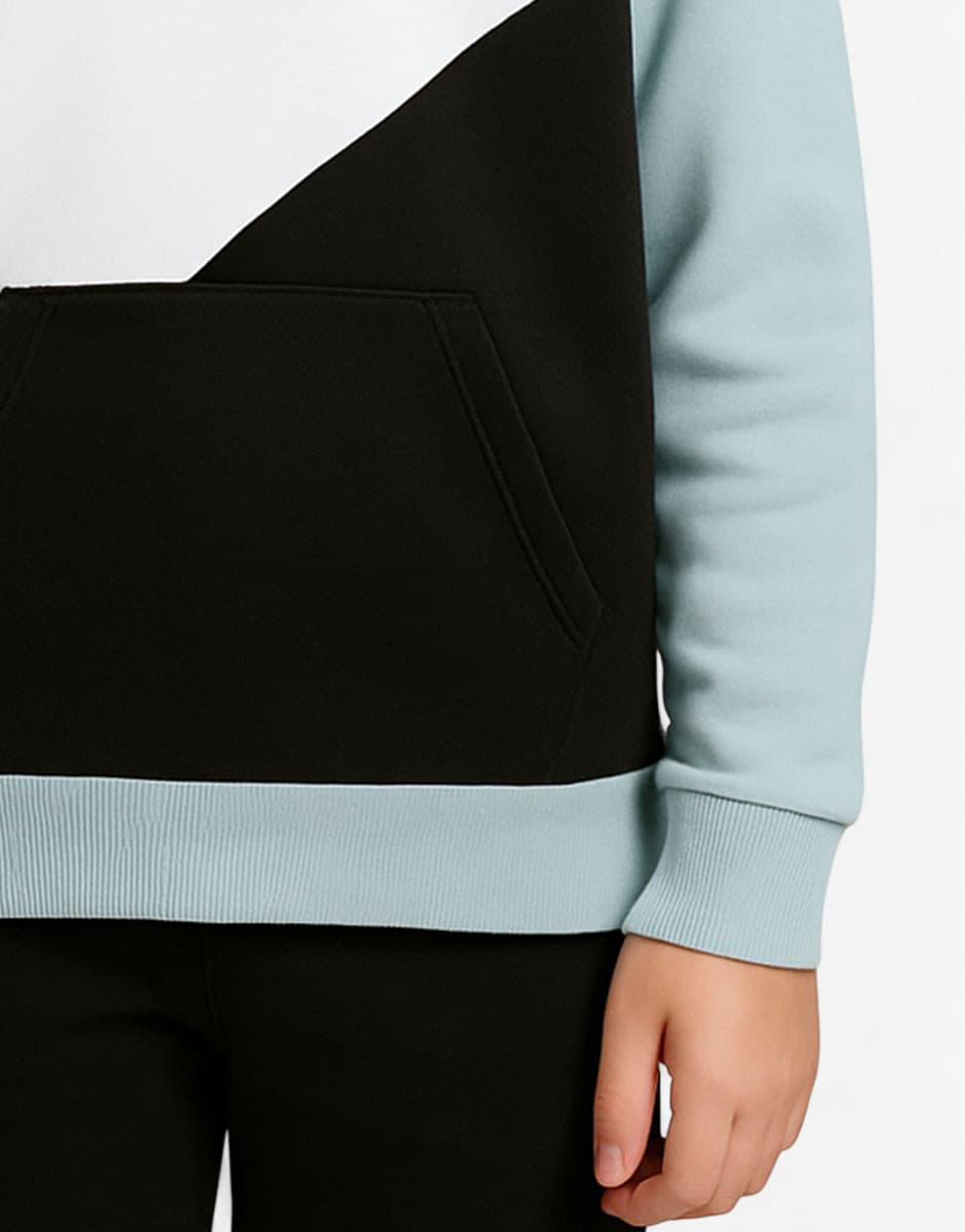 PUMA Power Colorblock Hoodie Turquoise/Black — view 4