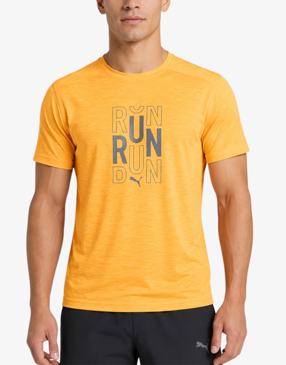 PUMA Run Logo Sun Stream Tee Orange