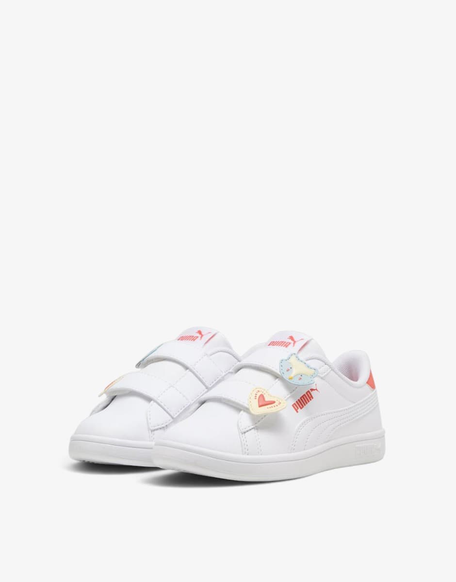 PUMA Smash 3.0 Badges V PS White/Pink — view 3