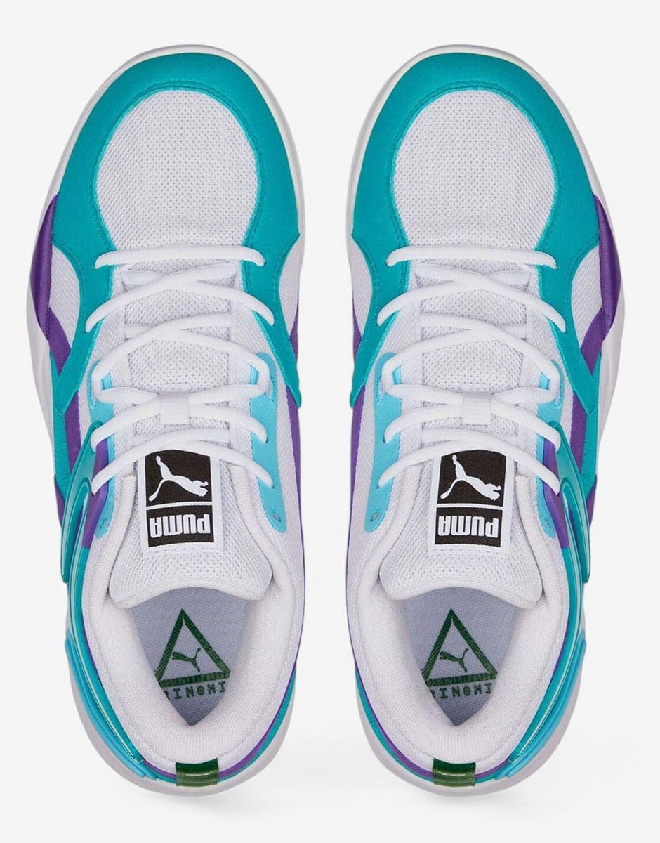 PUMA Trc Blaze Court Basketball Shoes White/Deep Aqua — снимка 5