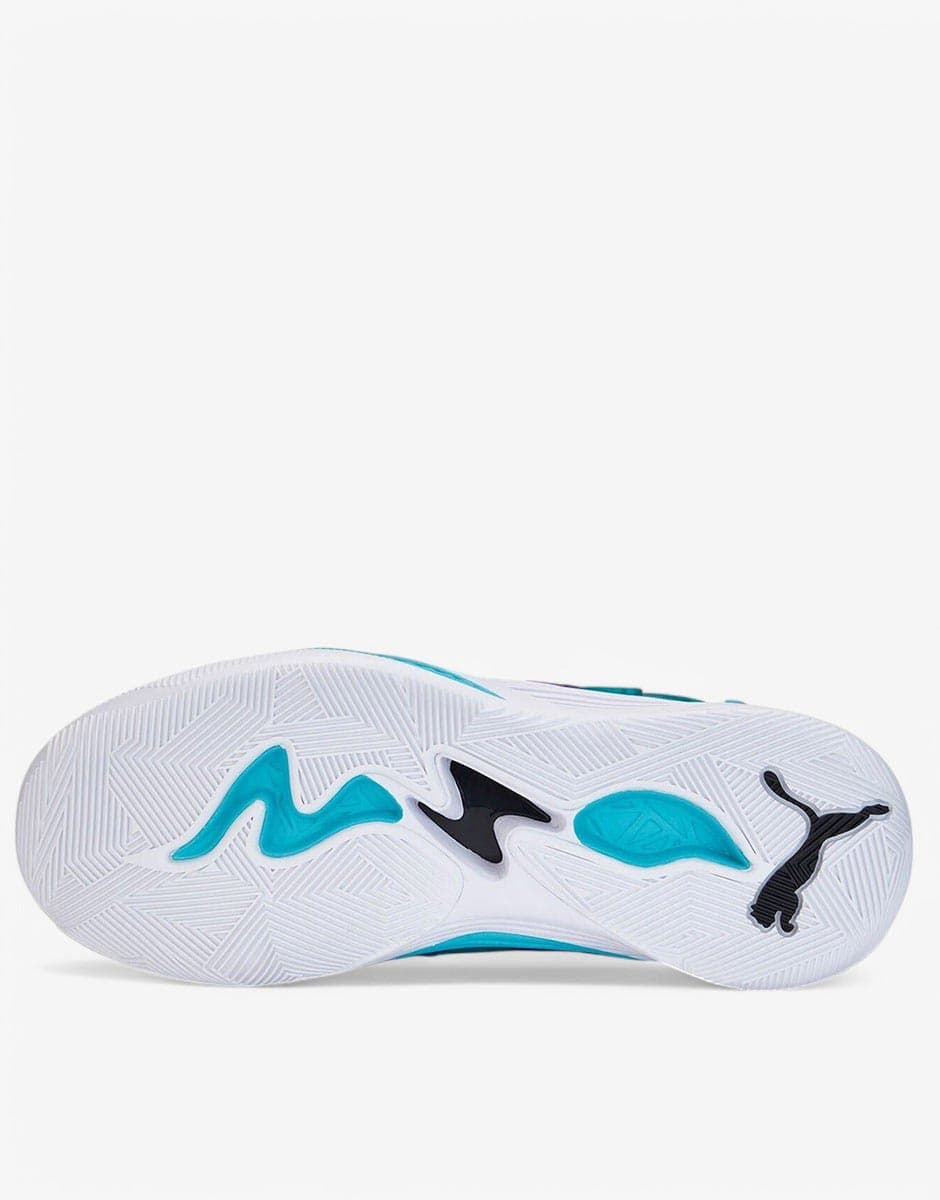 PUMA Trc Blaze Court Basketball Shoes White/Deep Aqua — снимка 6