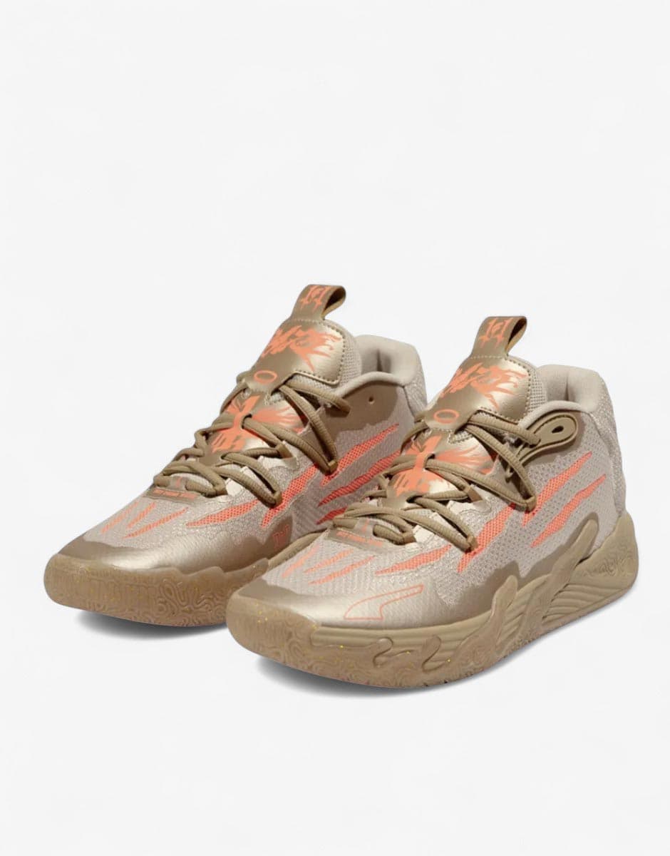 PUMA x LaMelo Ball Mb.03 Basketball Shoes Beige/Gold — view 3