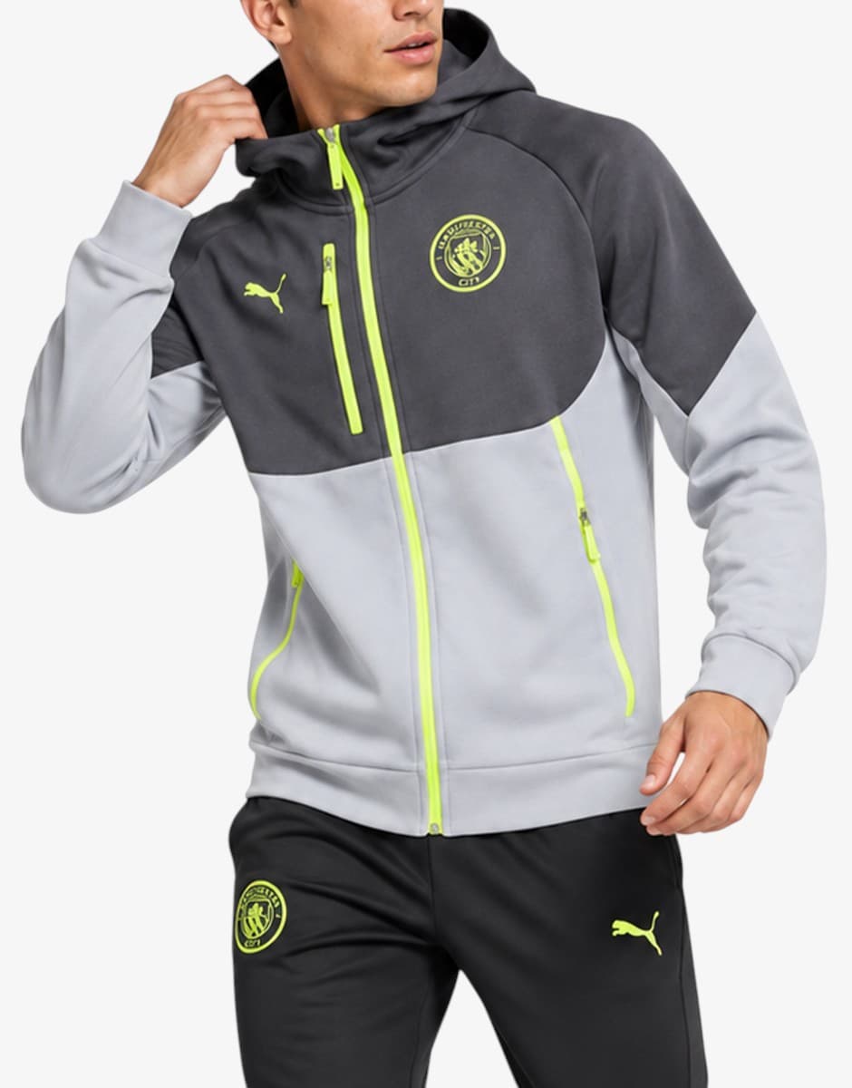 PUMA x Manchester City Tech Hooded Jacket Gray — снимка 3