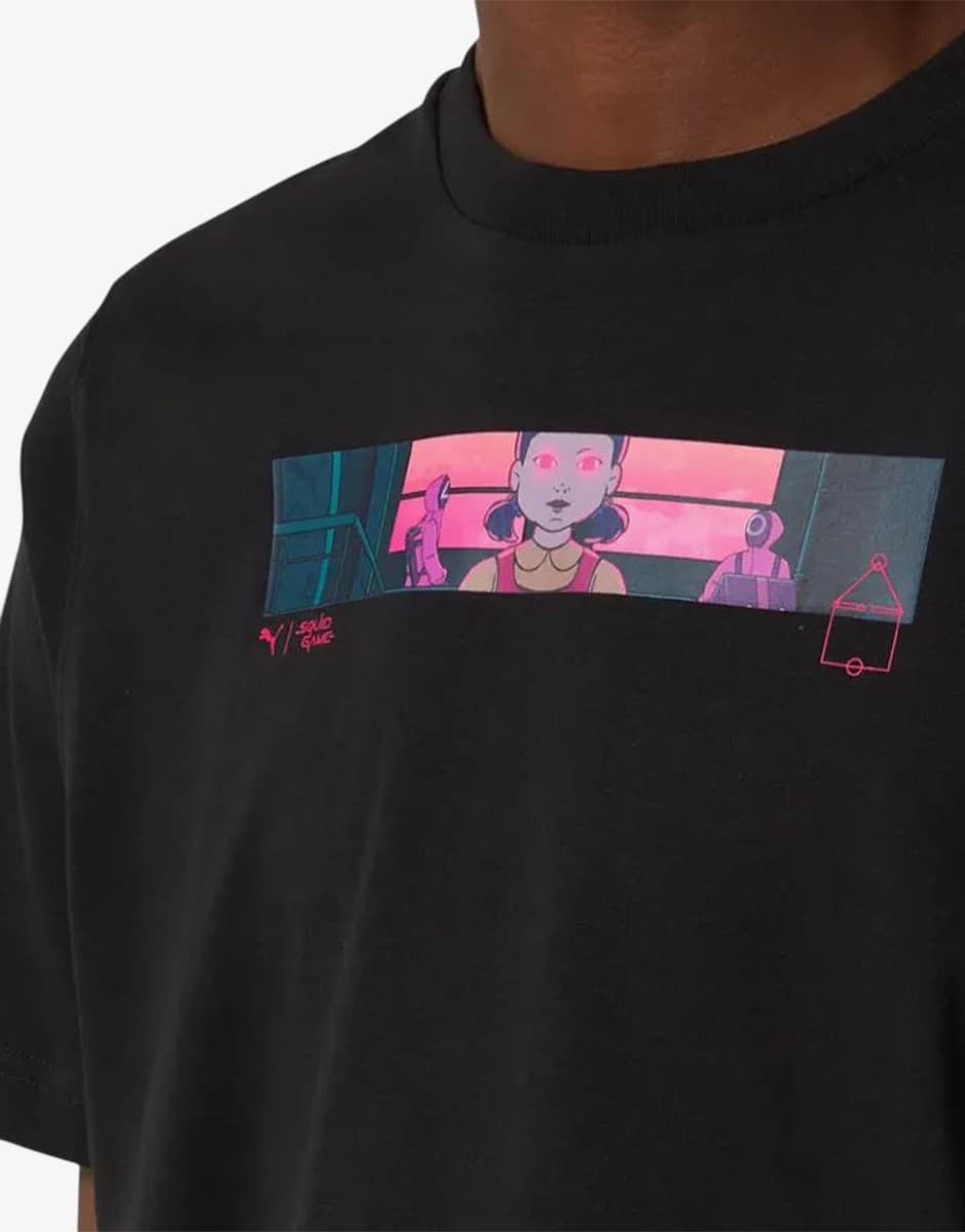 PUMA x SQUID GAME Graphic Tee Black/Multicolor — снимка 4