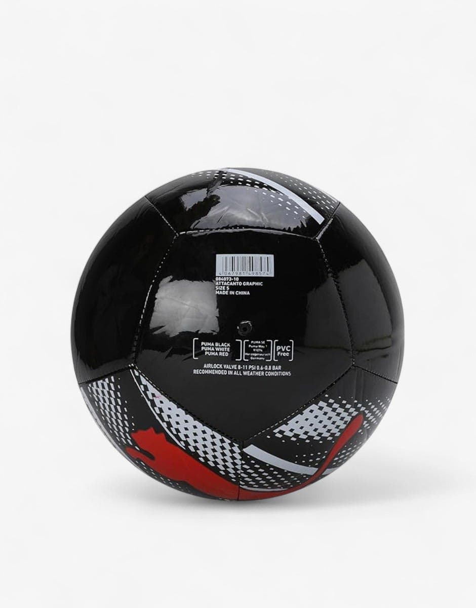PUMA Attacanto Graphic Soccer Ball Black/Red — view 2