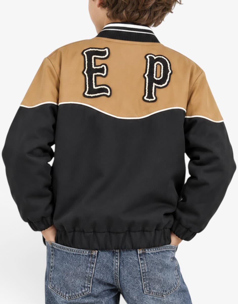 SCOTCH&SODA х Elvis Capsule Colour Block Bomber Jacket Black/Brown — view 2