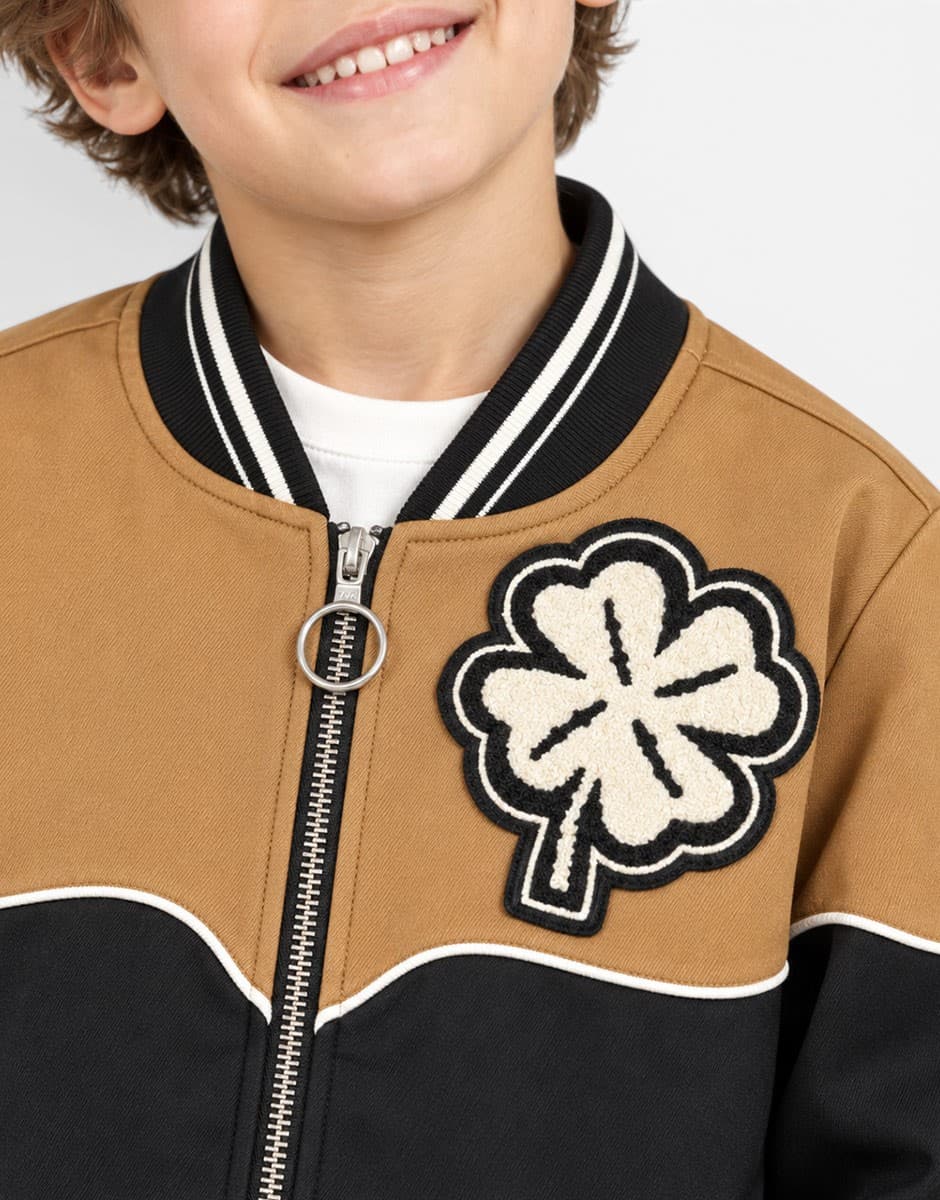 SCOTCH&SODA х Elvis Capsule Colour Block Bomber Jacket Black/Brown — view 3