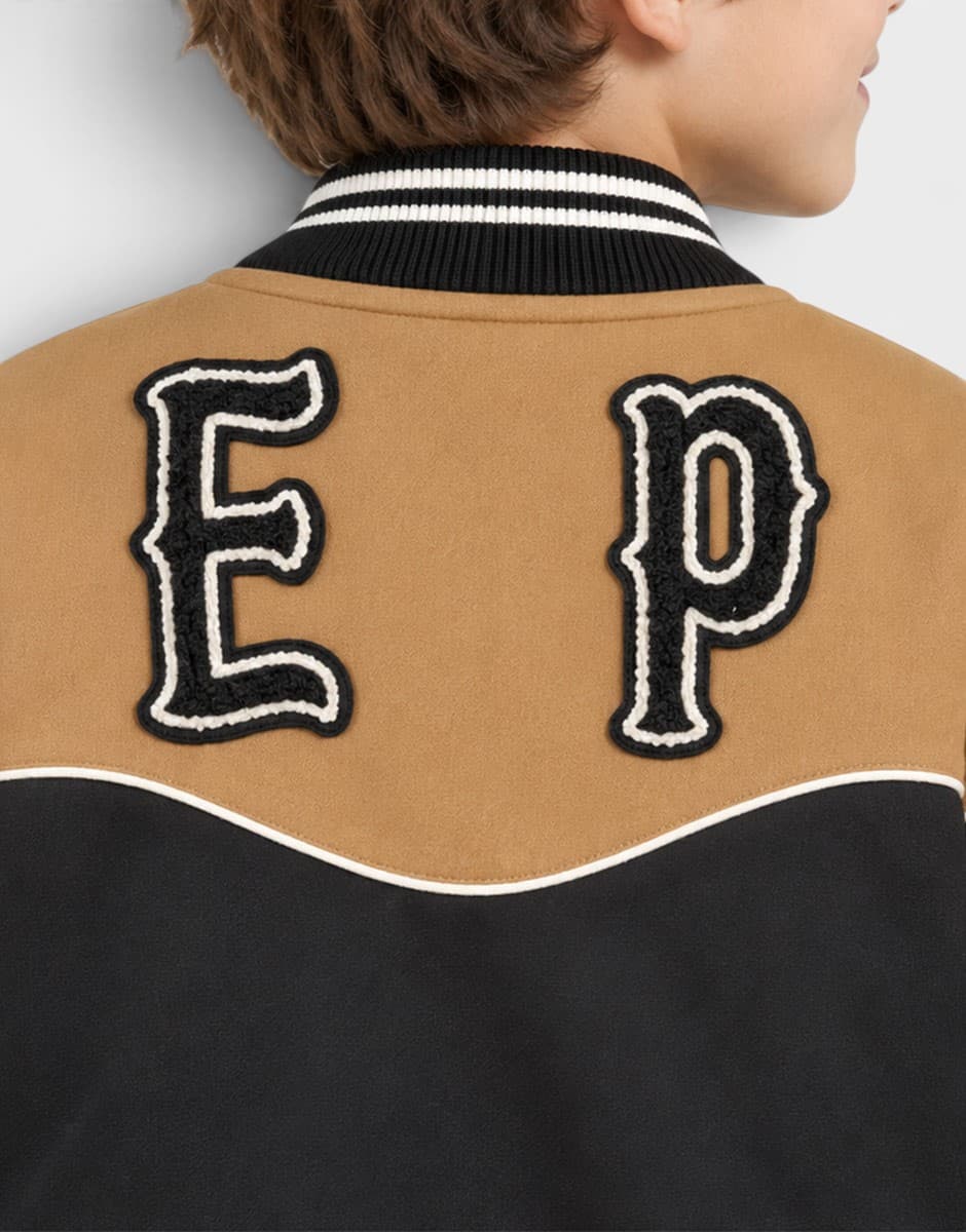SCOTCH&SODA х Elvis Capsule Colour Block Bomber Jacket Black/Brown — view 4