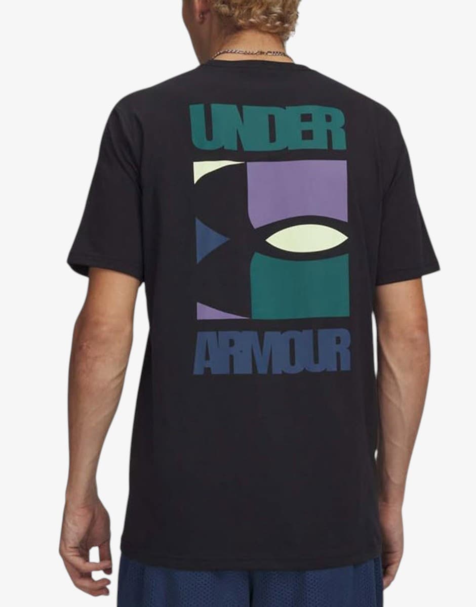 UNDER ARMOUR Block Logo Ss Tee Black — снимка 2