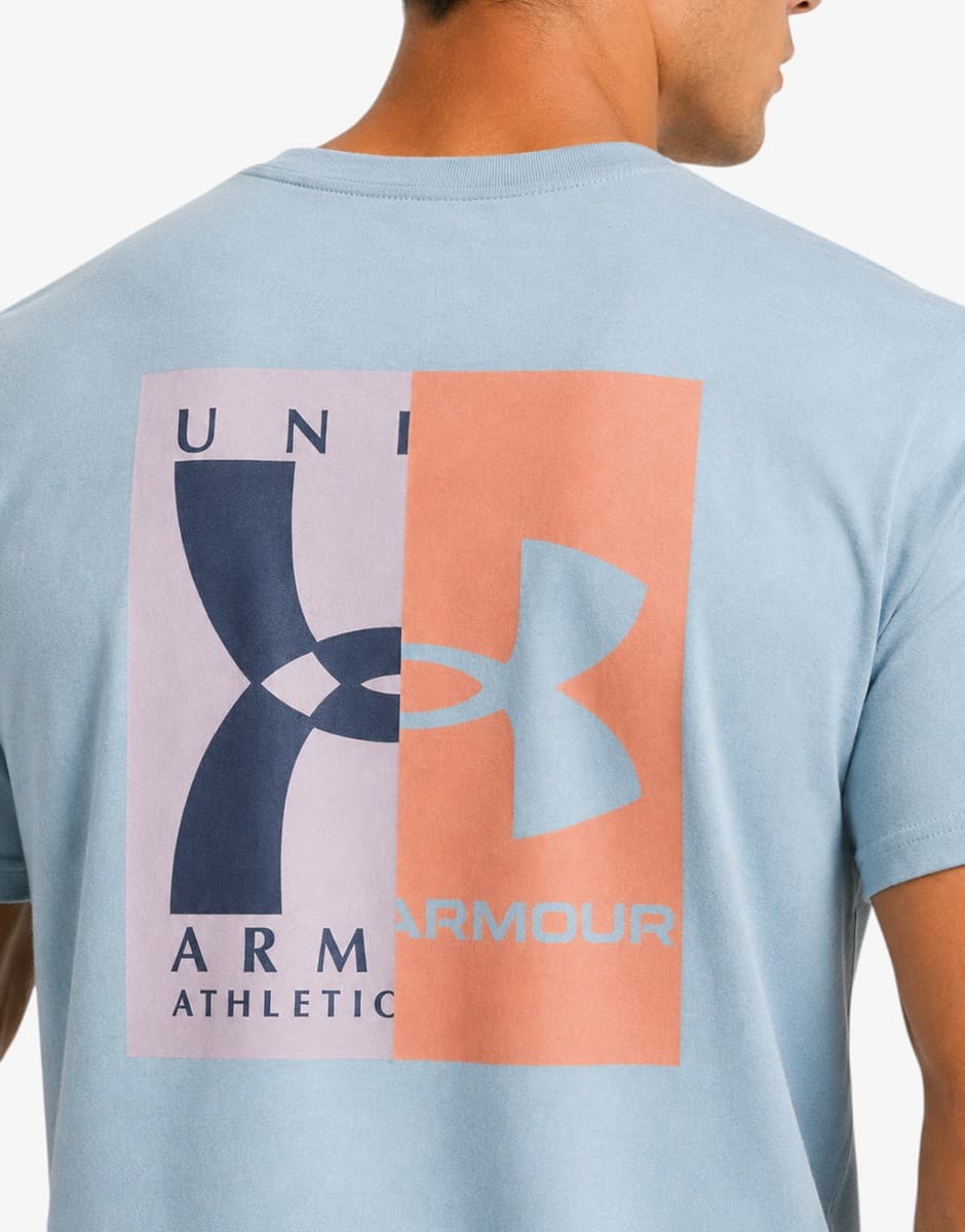 UNDER ARMOUR Live Evol Logo Ss Tee Blue — снимка 4