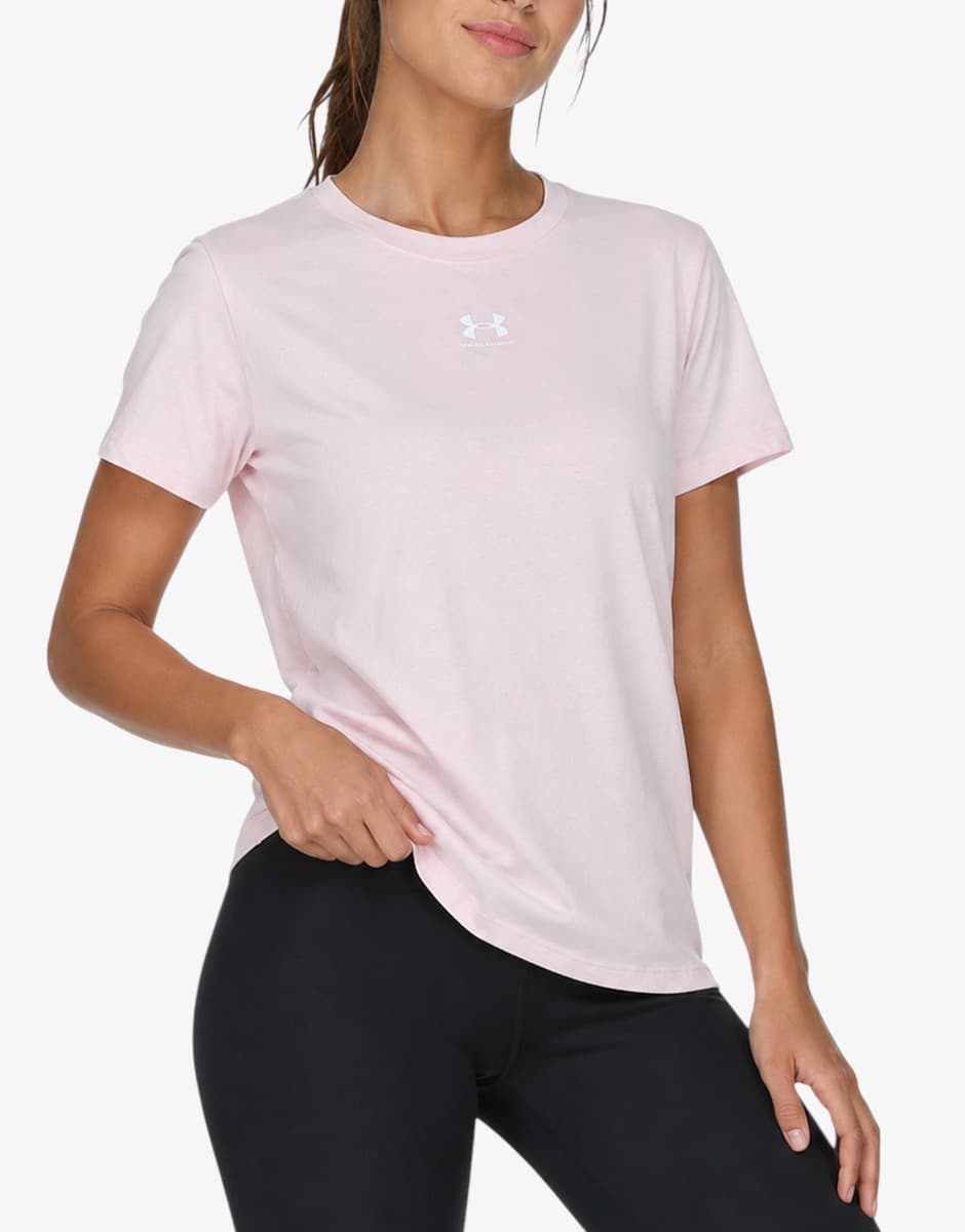UNDER ARMOUR Rival Core Tee Pink — снимка 3