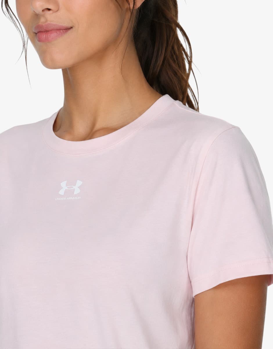 UNDER ARMOUR Rival Core Tee Pink — снимка 4