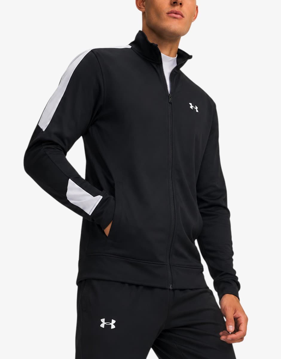 UNDER ARMOUR Rival Knit JKT Jacheta Black/White — снимка 4