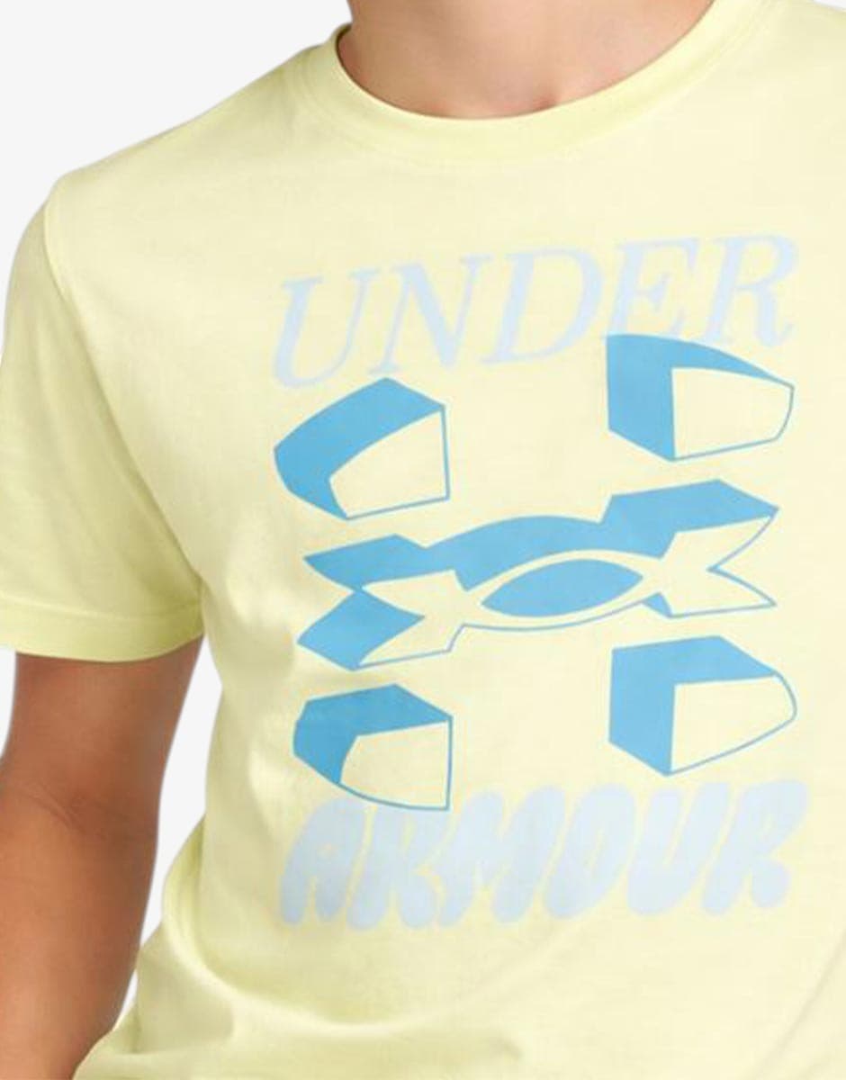 UNDER ARMOUR Split Big Logo Tee Yellow — снимка 3