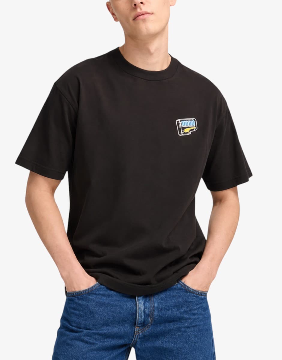PUMA Downtown Graphic Tee Black/Multicolor — снимка 3