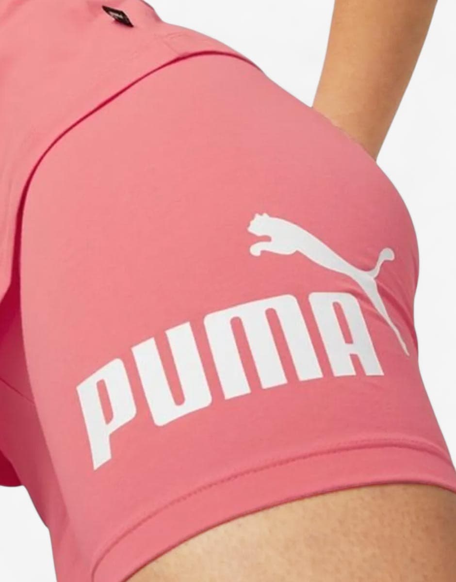 PUMA Essentials Logo Short Tights Pink — снимка 4